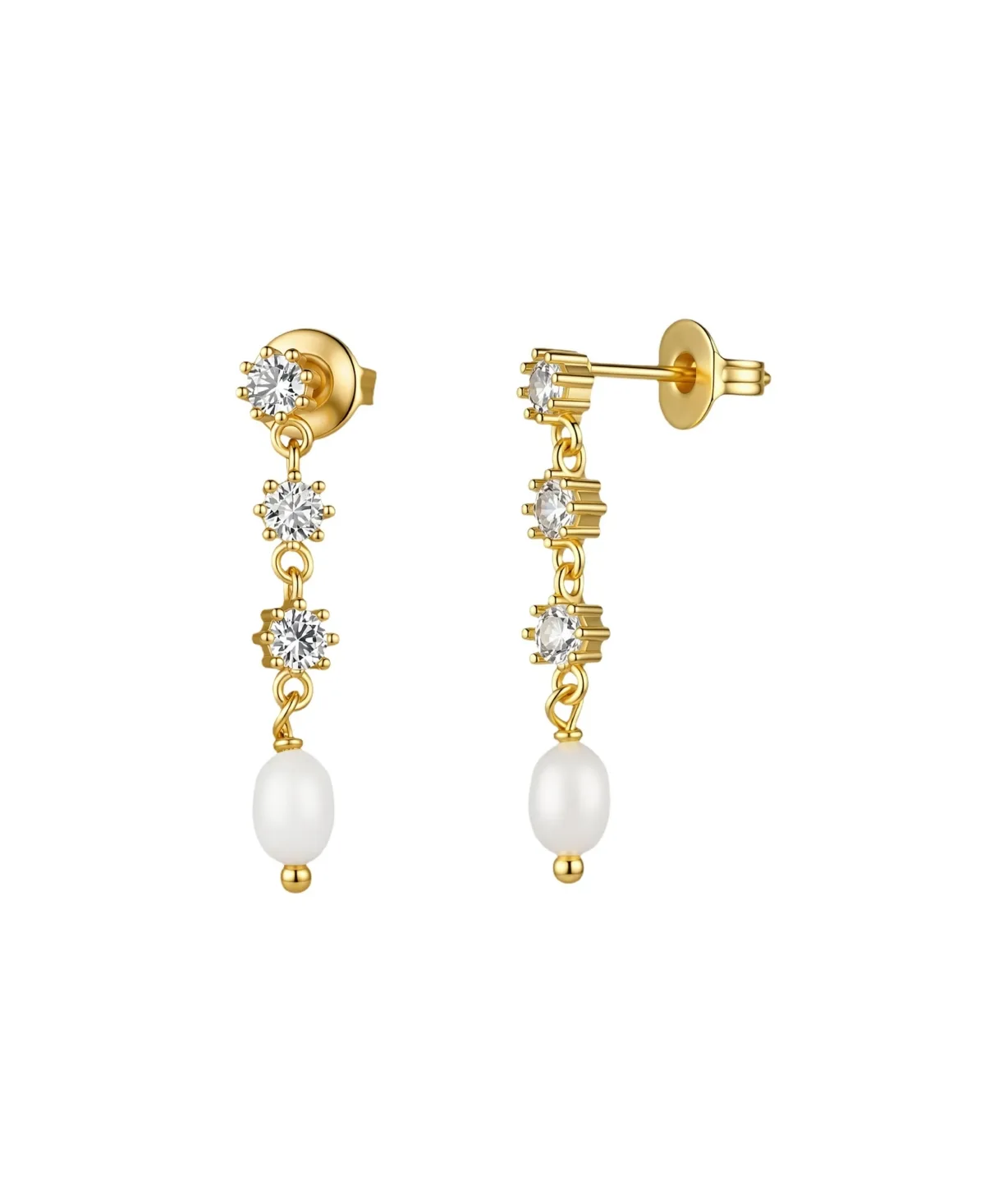 Crystal and Pearl Gold-Tone Claudette Earrings by Untamed Petals