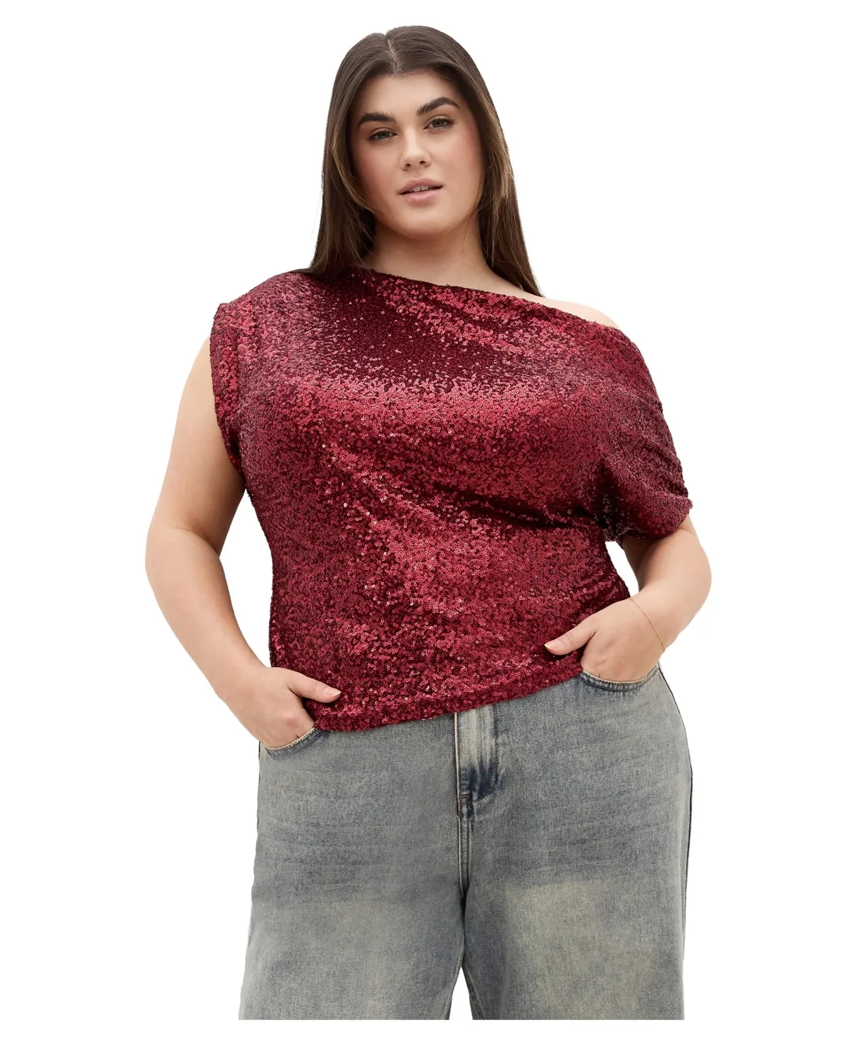 Adorn Sequin Top by City Chic