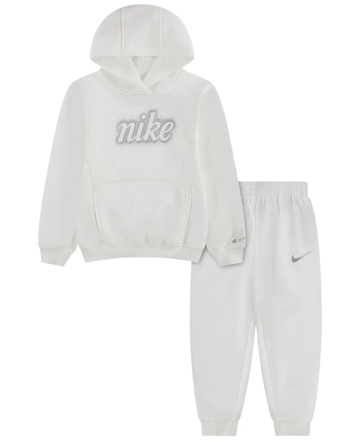 Swoosh Sparkle Long-Sleeve Hooded Hoodie and Joggers, 2-Piece Set by Nike