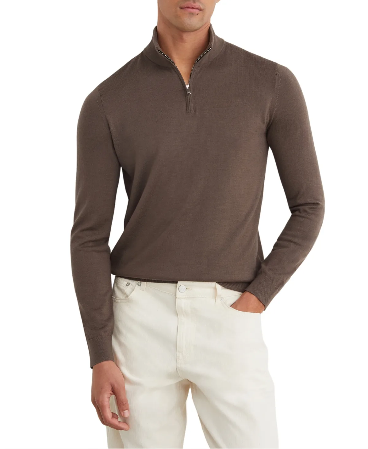 Blackhall Merino Wool Slim-Fit Funnel-Neck Half-Zip Sweater