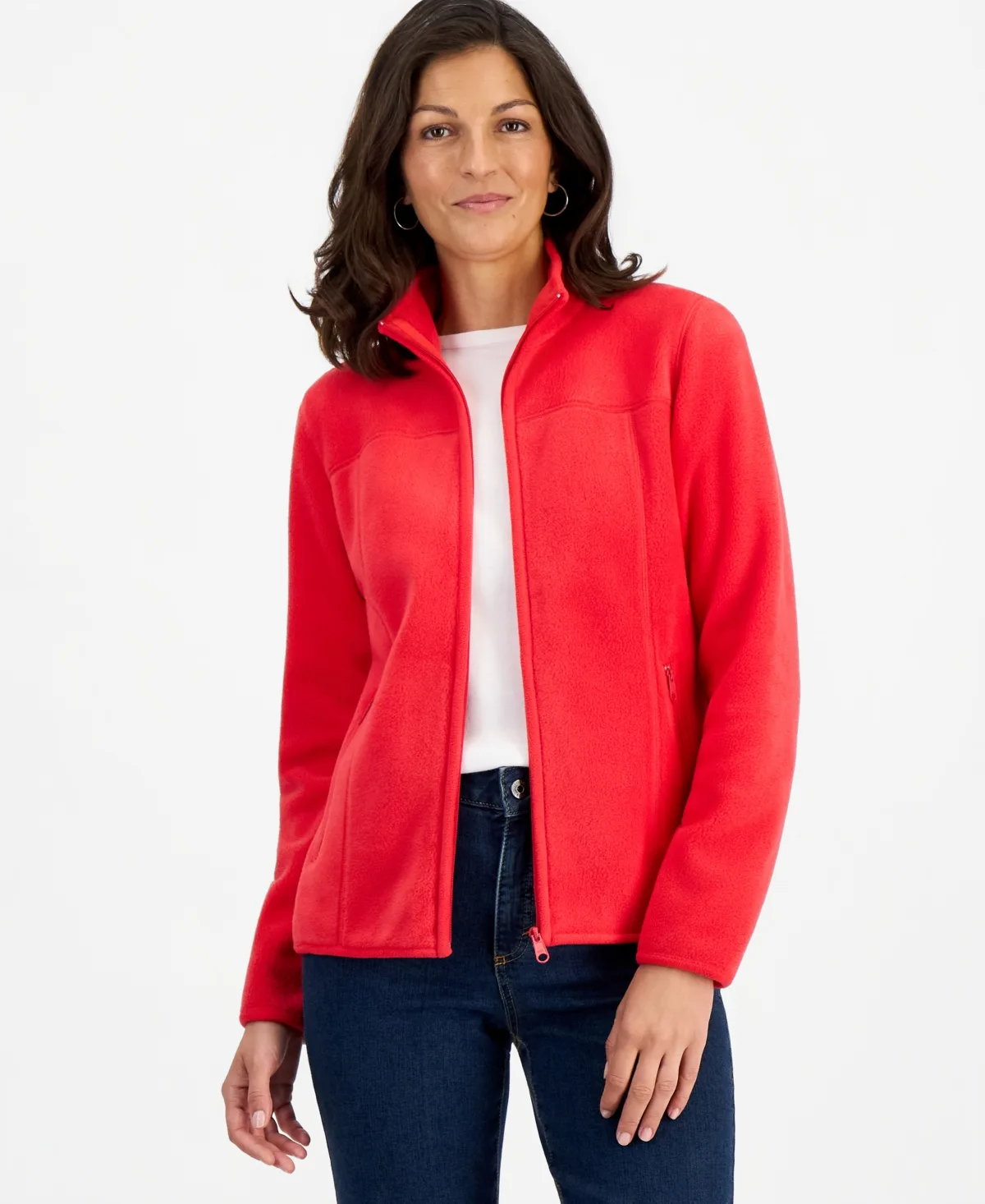 Polar Fleece Zip-Front Jacket, Created for Macys by Style & Co