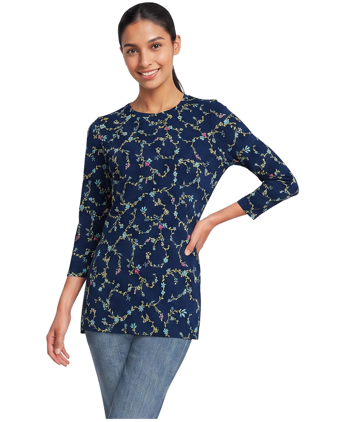 3/4 Sleeve Cotton Supima Tunic