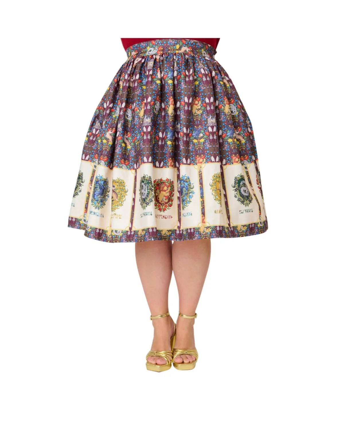 Printed Woven Gellar Swing Skirt by Unique Vintage
