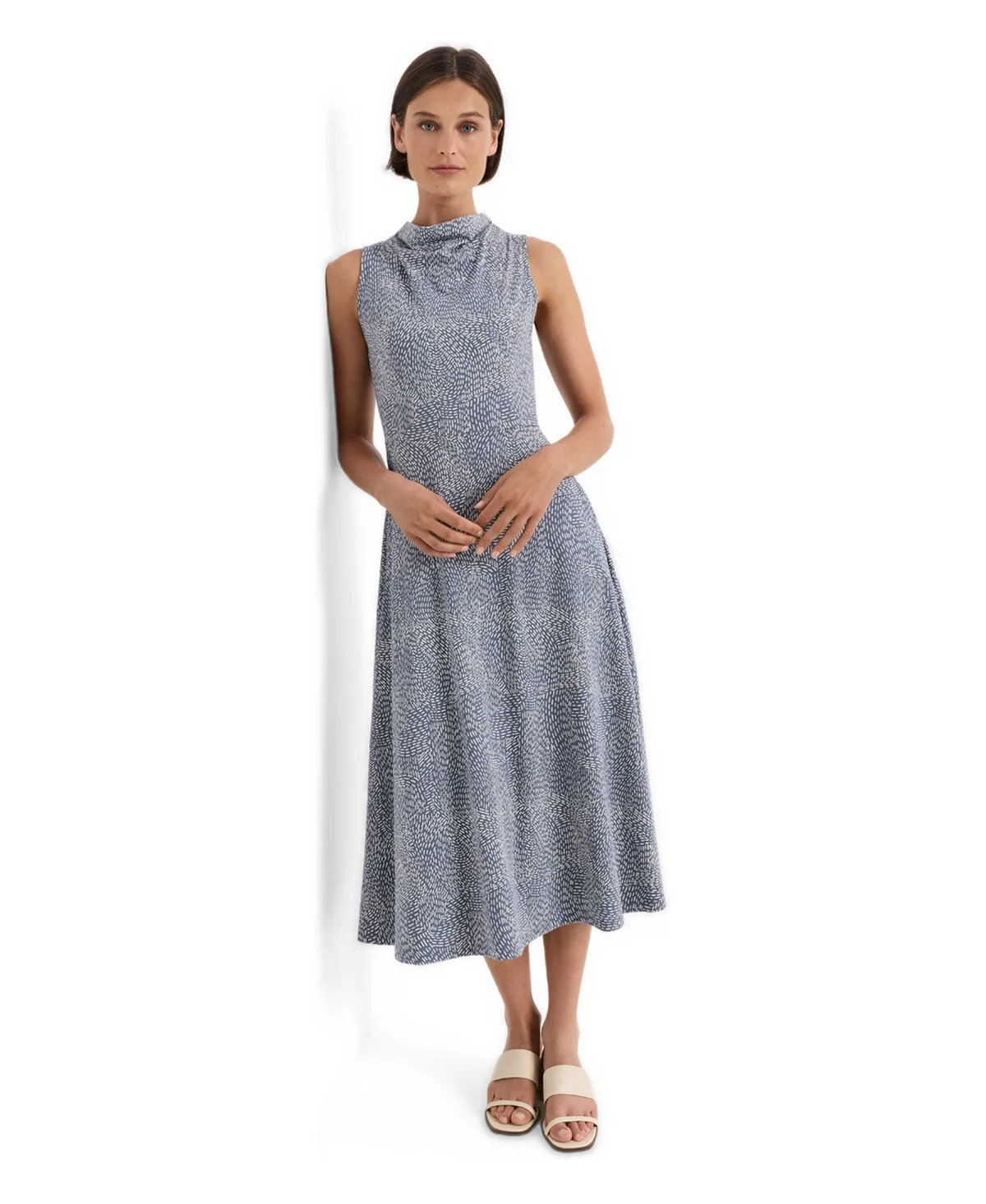 Fit and Flare Cowl Neck Dress Made with Organic Cotton