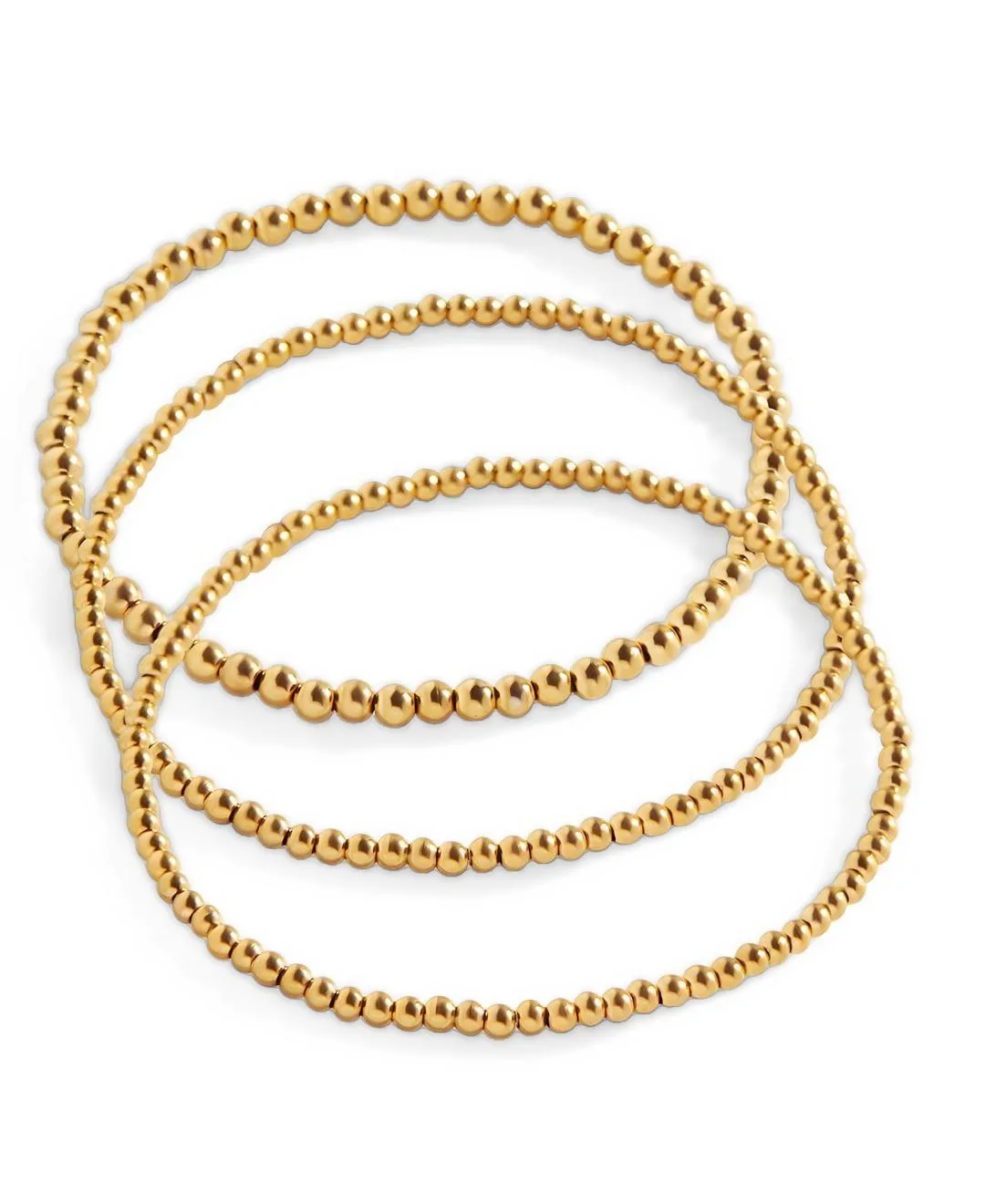 Gold-Tone Beaded Stretch Bracelet, 3-Piece Set