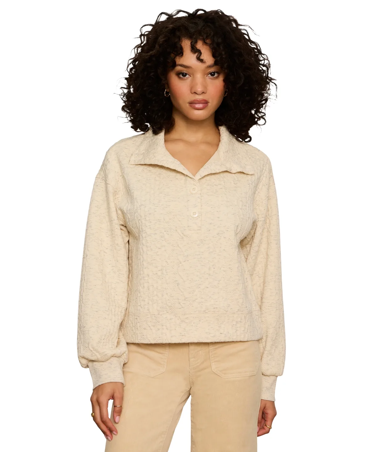 Halley Cable-Knit Relaxed Popover Top by Sanctuary