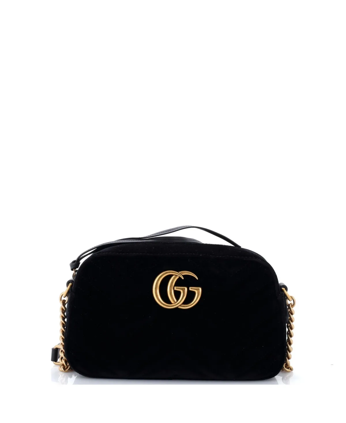 Pre-Owned Gucci Small Gg Marmont Shoulder Bag Matelasse Velvet