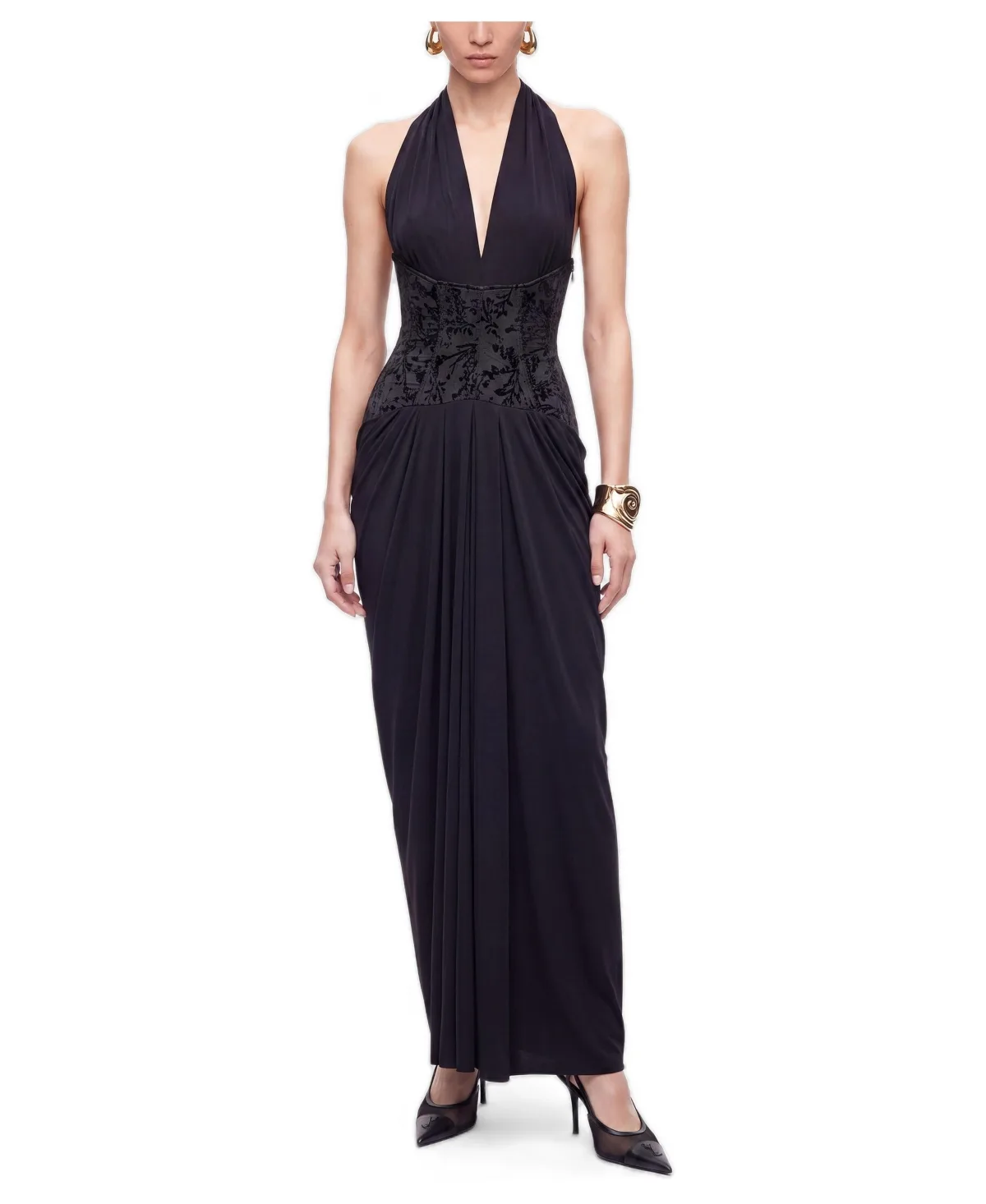 Halter Neck Maxi Wedding-Guest Dress by Nocturne
