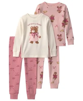 Bear Varsity 100 Cotton Snug Fit Pajama 4 Piece Set by Carter's