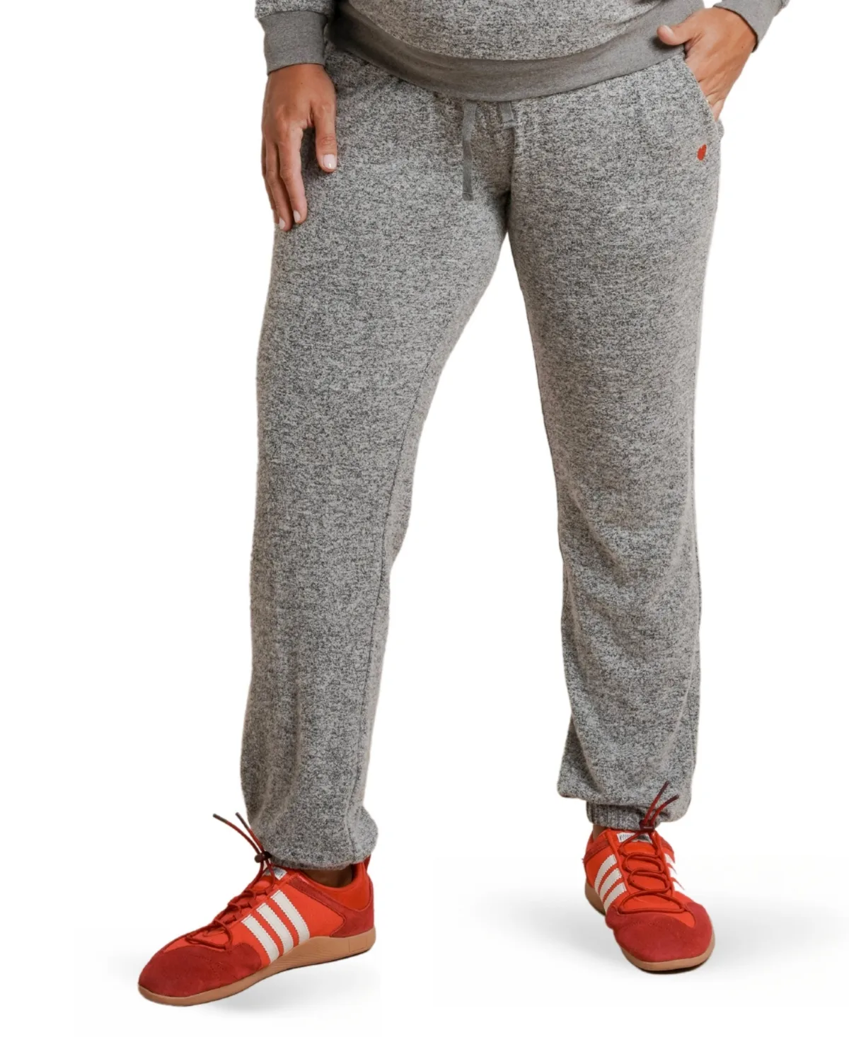 Heart on My Pocket Under-the-Belly Tapered Sweatpants by Nom Maternity