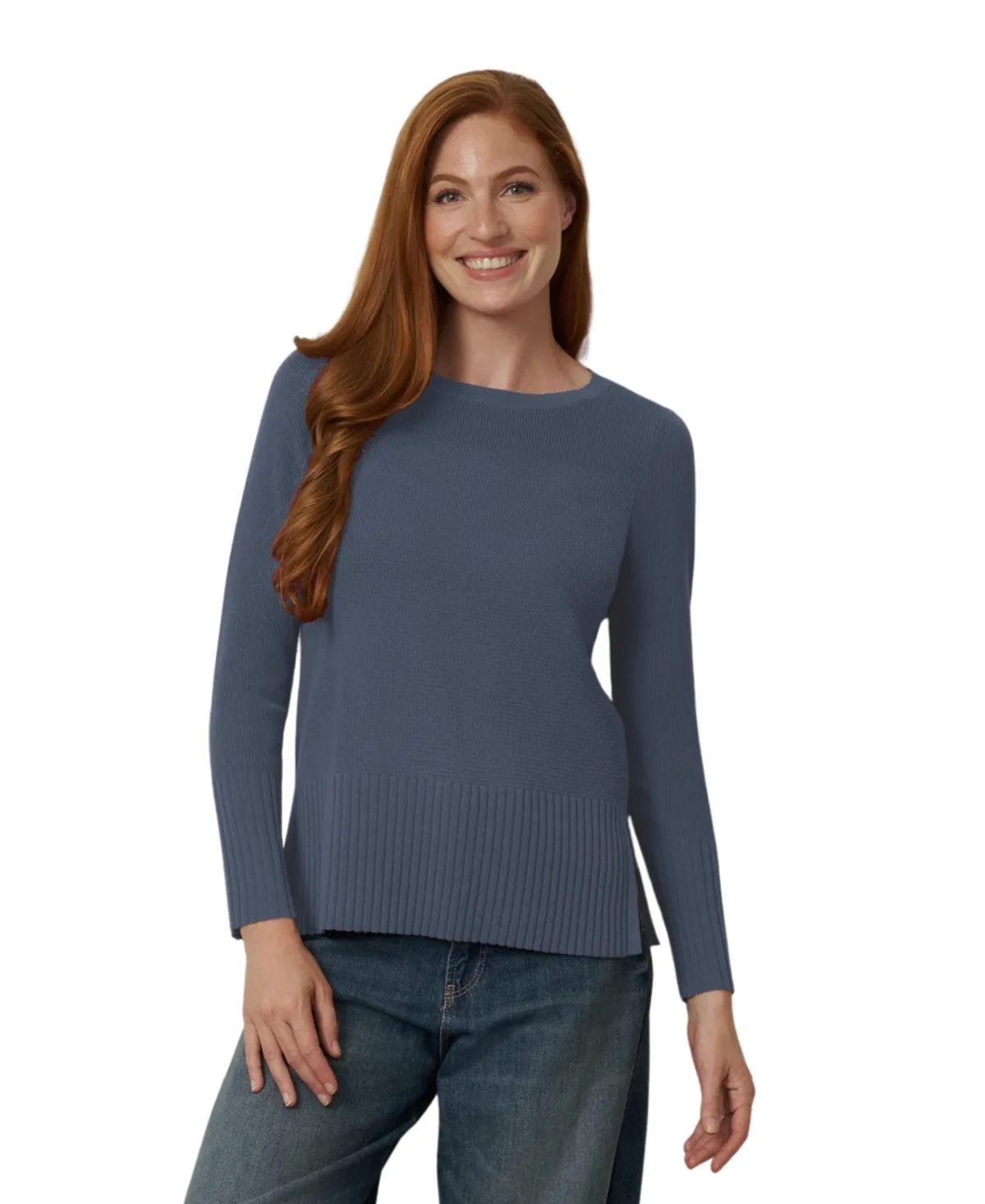Textured Stitch Boat Neck Tunic Sweater by Cable & Gauge