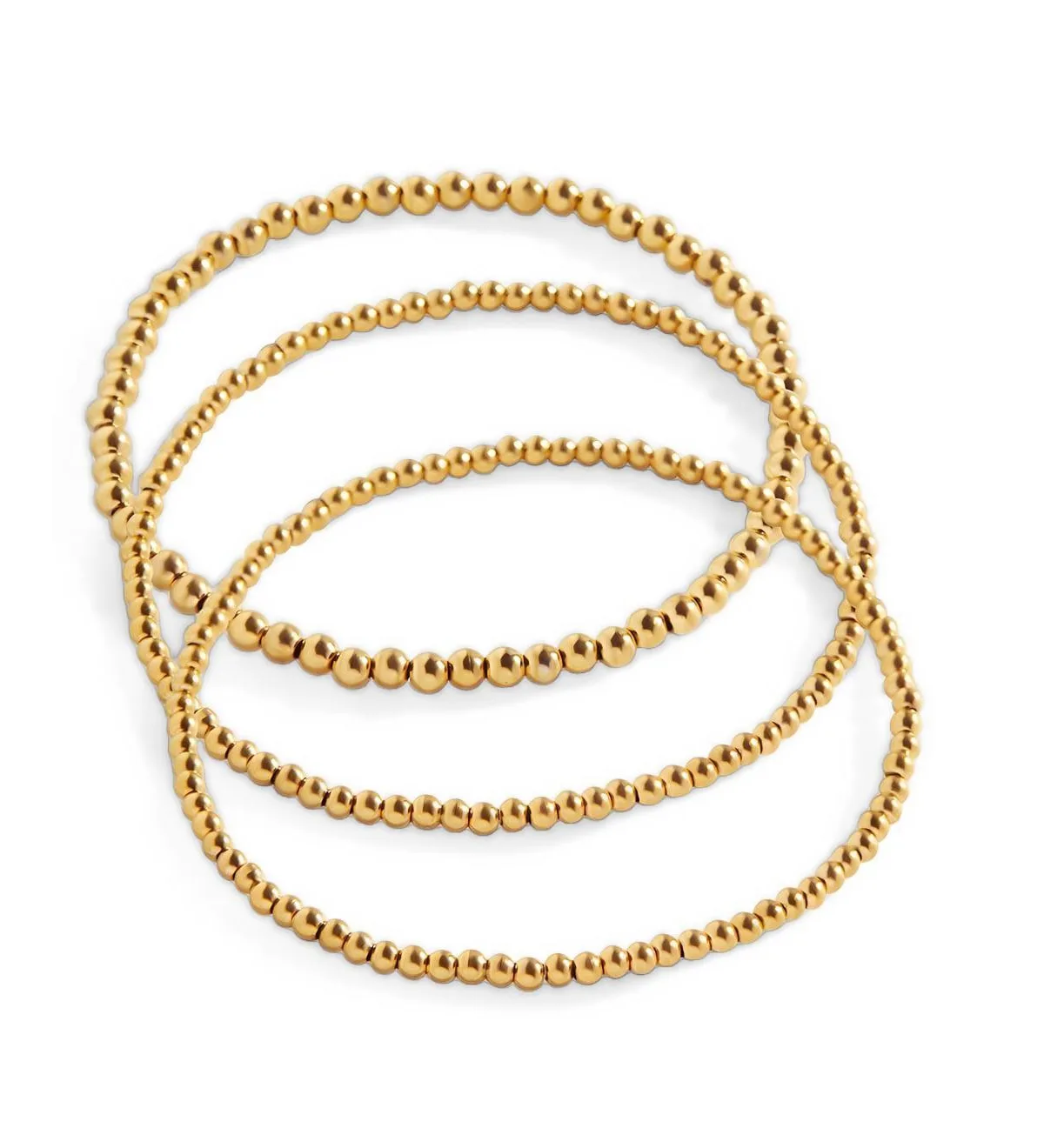Gold-Tone Beaded Stretch Bracelet, 3-Piece Set