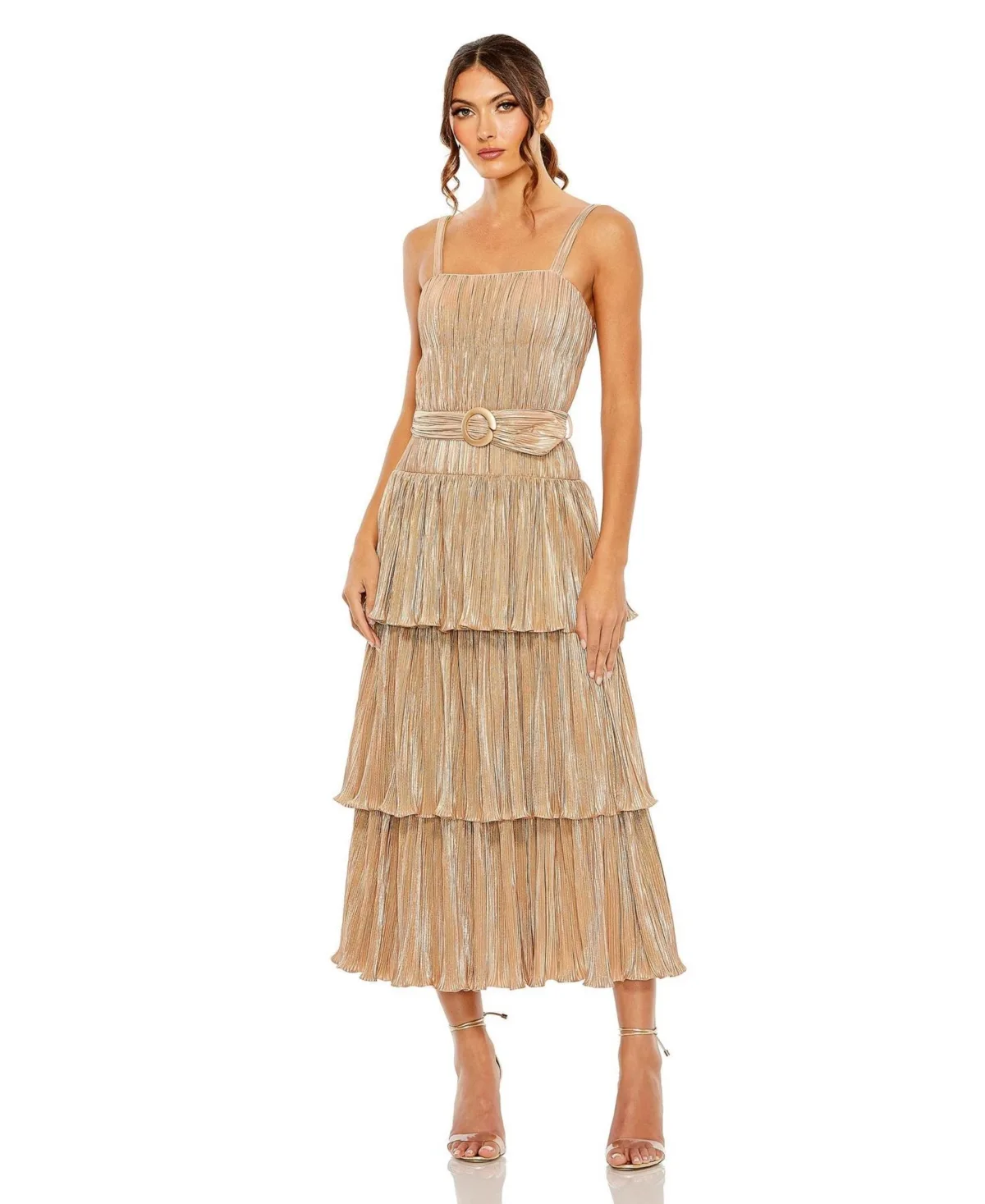 Ieena Ruffle Tiered Buckle Detail Dress by M.A.C.