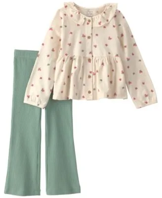 Butterfly Print Long Sleeve Top Pants 2 Piece Set by Carter's