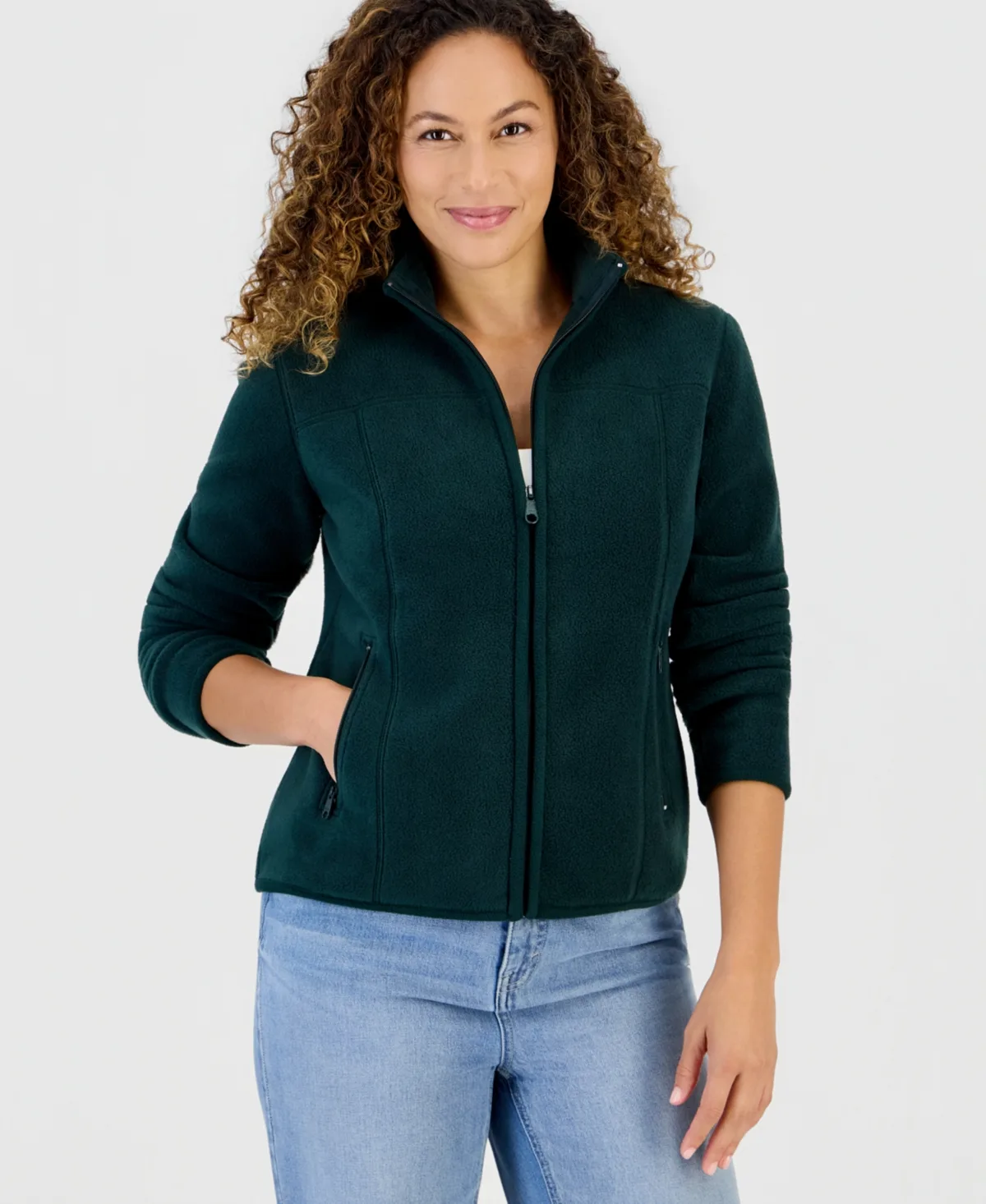 Polar Fleece Zip-Front Jacket by Style & Co