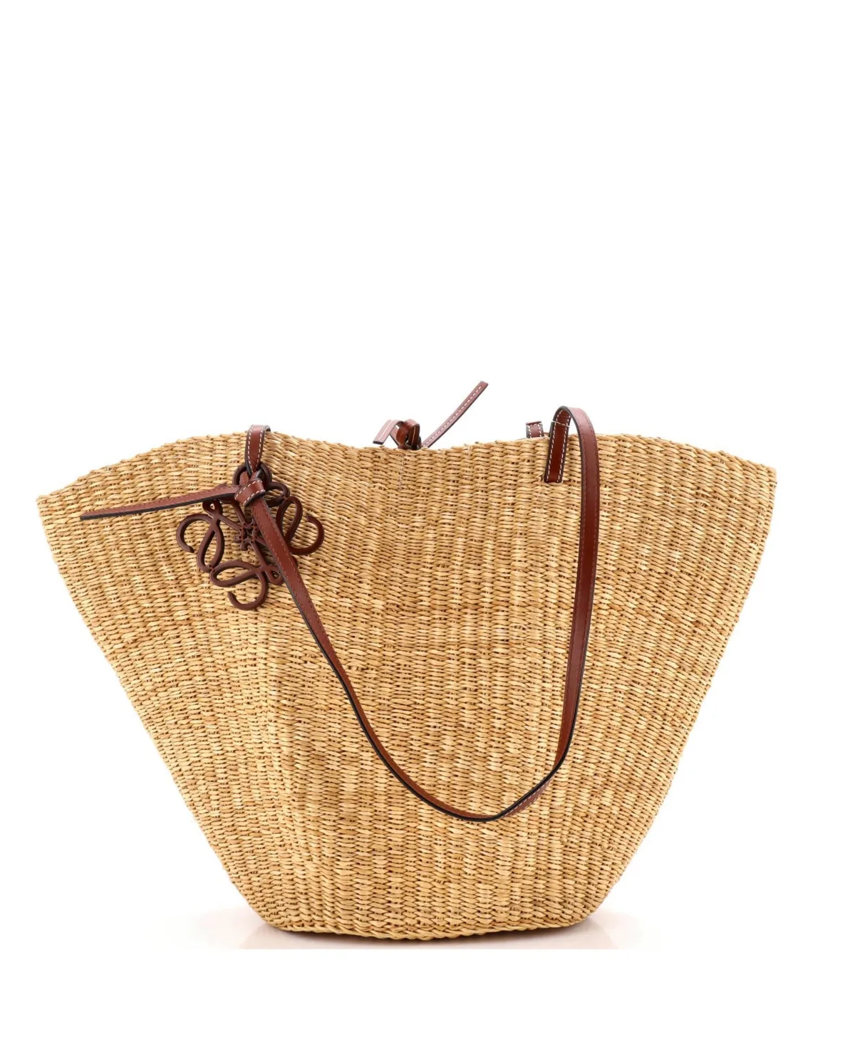 Pre-Owned Medium Shell Basket Bag Woven Raffia by LOEWE