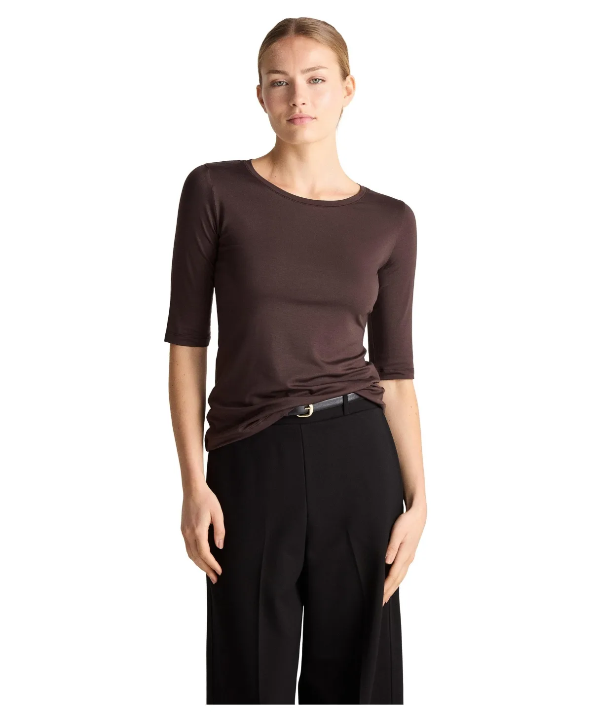 Caline Jersey 3/4-Sleeve Fitted T-Shirt by Residus