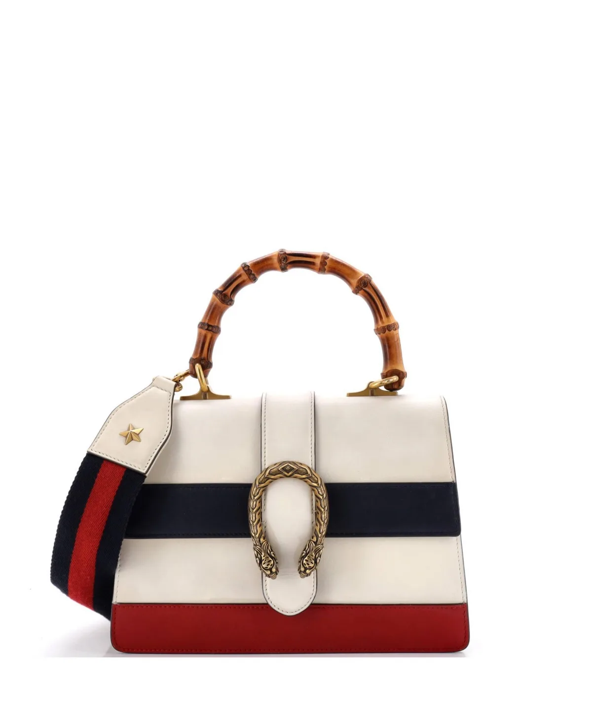 Pre-Owned Medium Dionysus Bamboo Top Handle Bag Colorblock Leather by Gucci