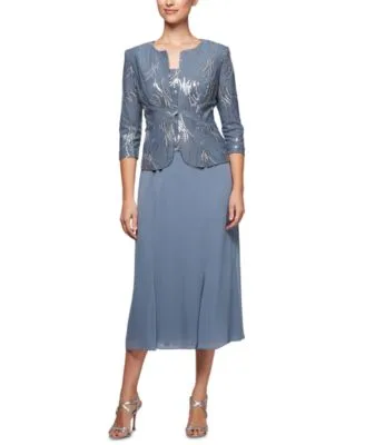 2 Pc. Embellished Jacket a Line Dress Set by Alex Evenings