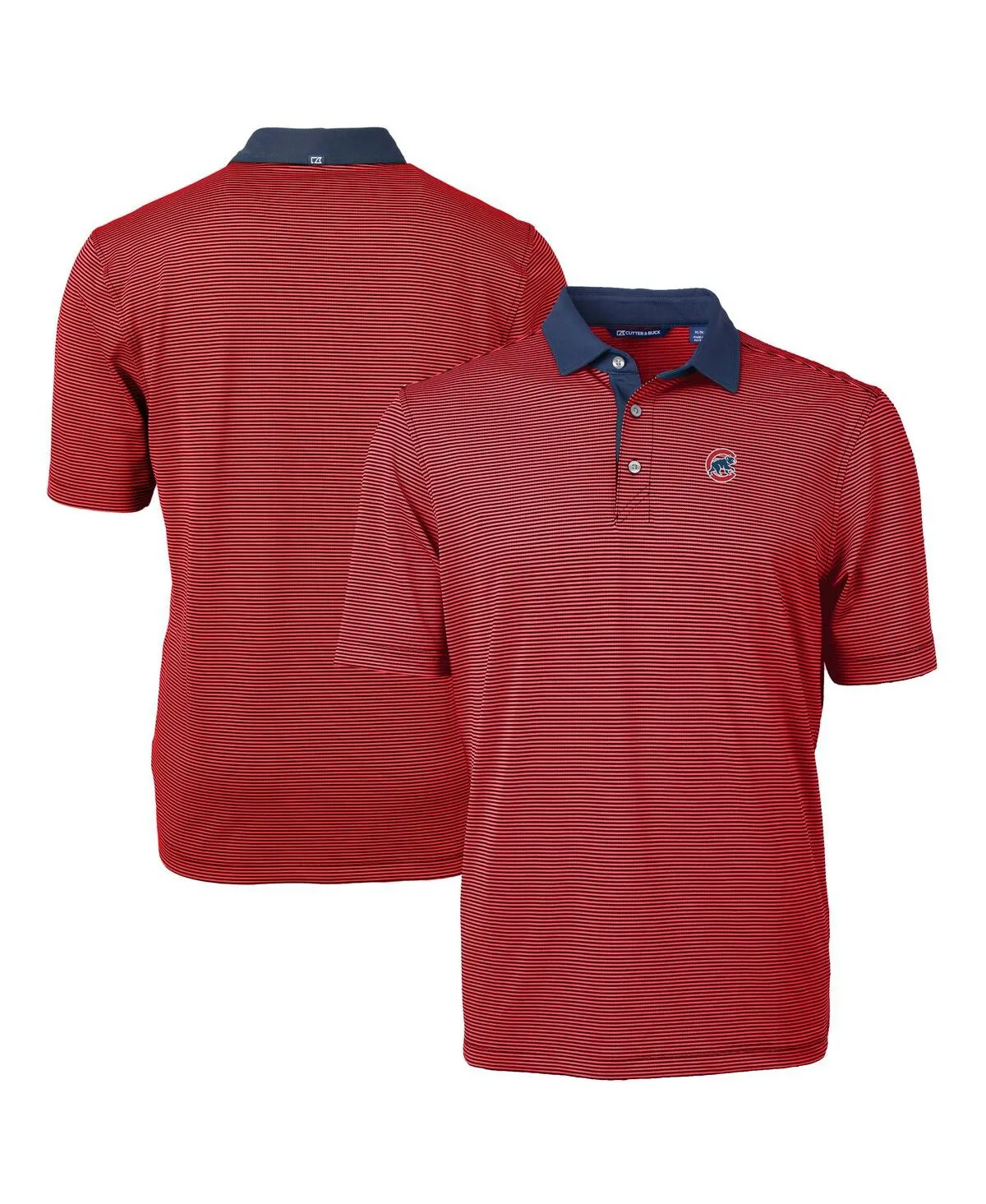 Chicago Cubs Virtue Eco Pique Micro Stripe Polo Shirt by Cutter & Buck
