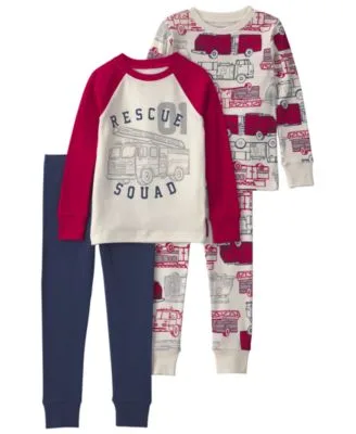 Rescue Squad 100 Cotton Snug Fit Pajama 4 Piece Set by Carter's