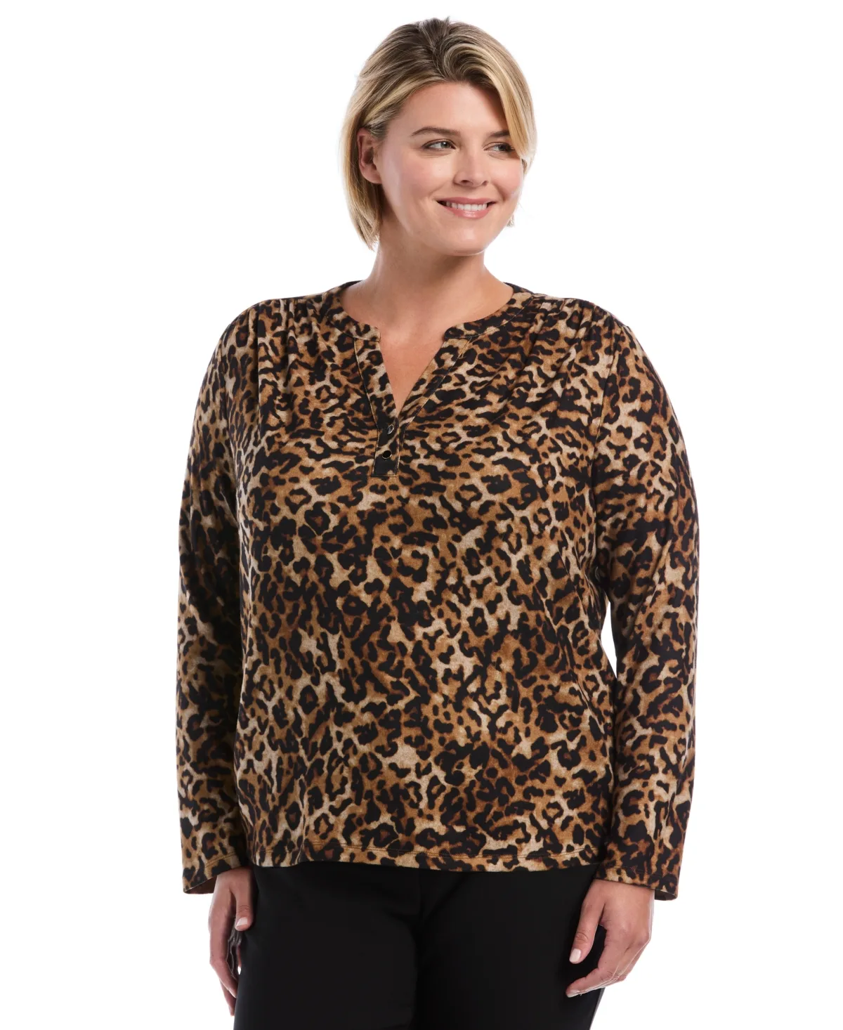 Long Sleeve Leopard Print Top
