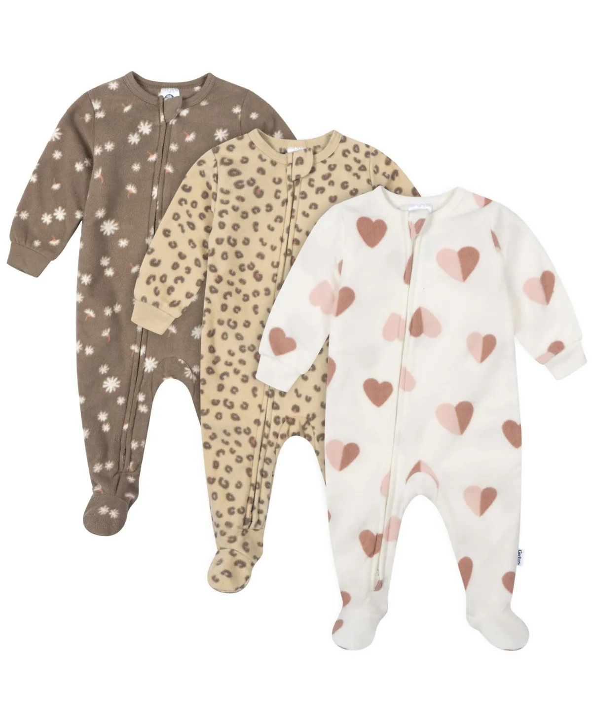 Pack of 3 Footed Fleece Pajamas by Gerber
