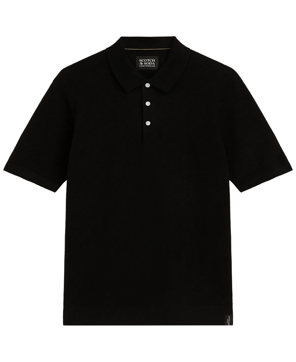 Structured Knitted Short-Sleeve Polo Shirt by Scotch & Soda