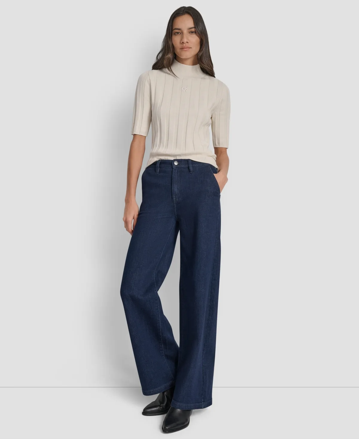 High-Rise Tailored Trouser Jeans by DKNY