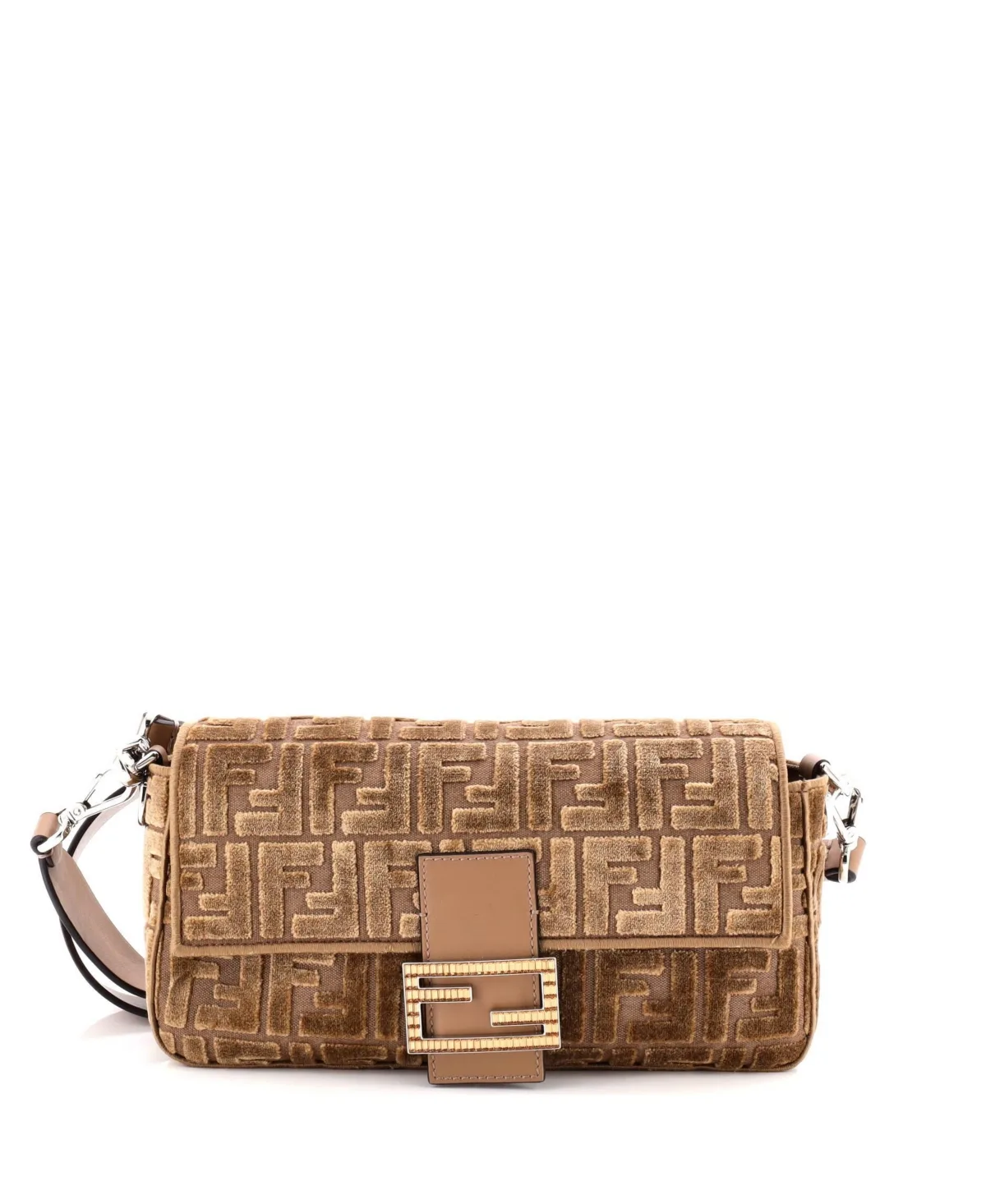 Pre-Owned Medium Baguette Nm Bag Zucca Velvet Jacquard by FENDI