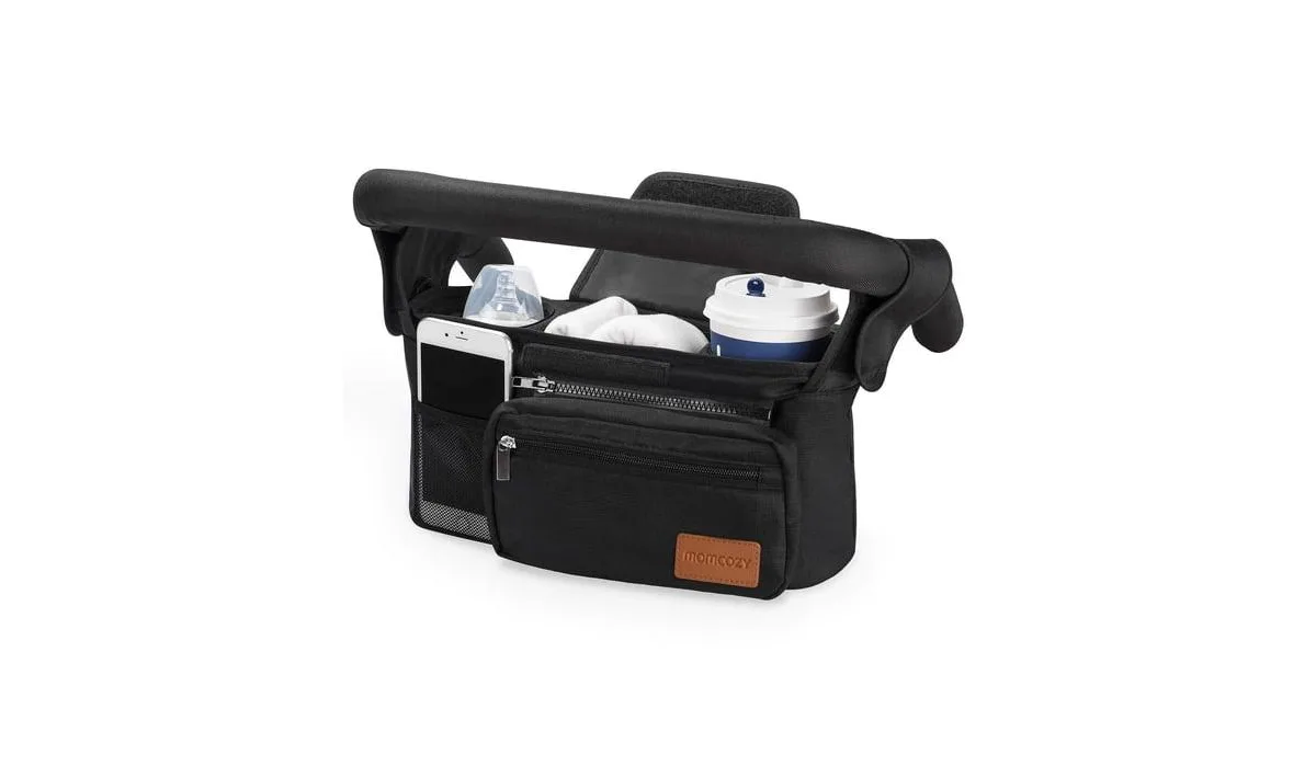 Universal Stroller Organizer with Insulated Cup Holder and Shoulder Strap by Momcozy