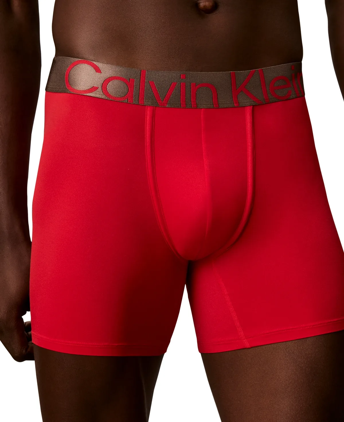 Bronze Brushed-Microfiber Stretch Boxer Brief by Calvin Klein