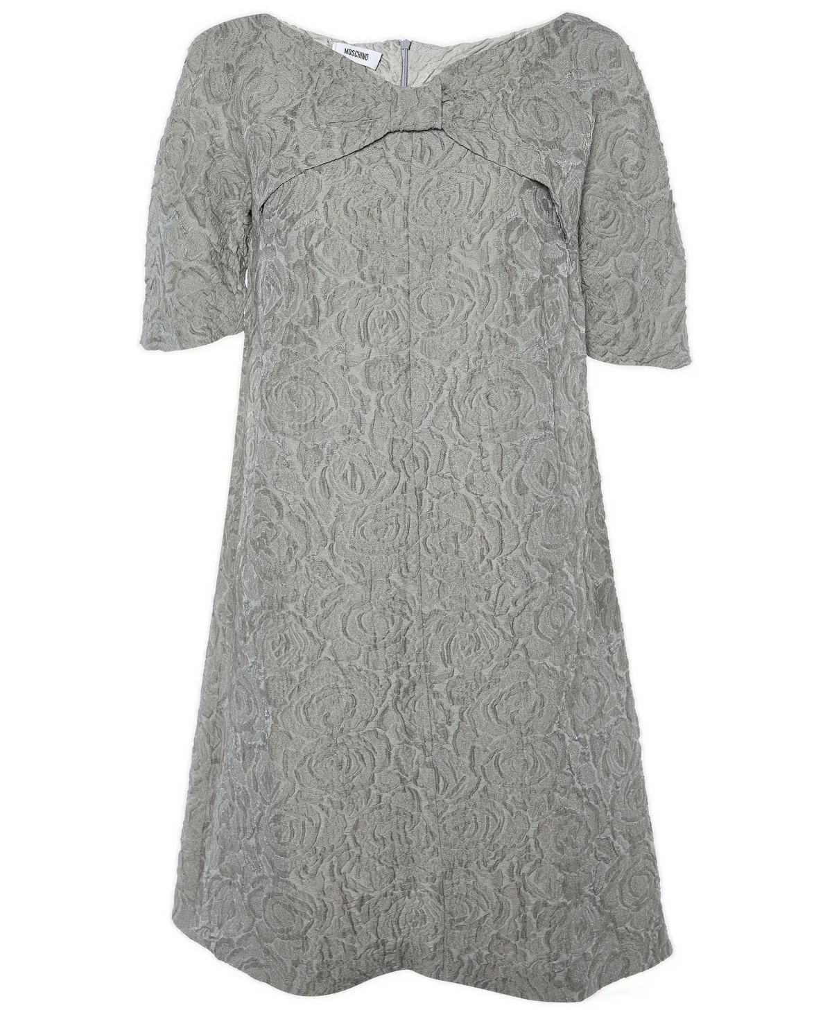 Pre-Owned Floral Jacquard Bow Detail Shift Dress by Moschino