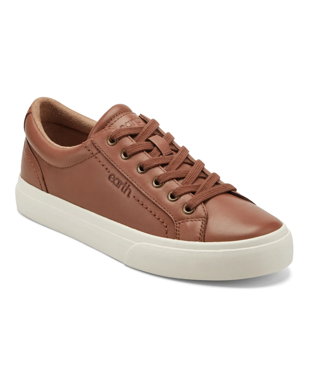 Dailey Low Profile Lace-Up Sneakers - Brown Leather by Earth