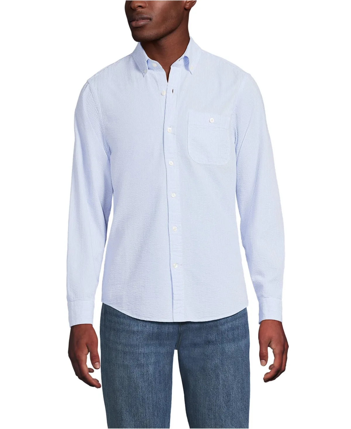 Long Sleeve Seersucker Shirt