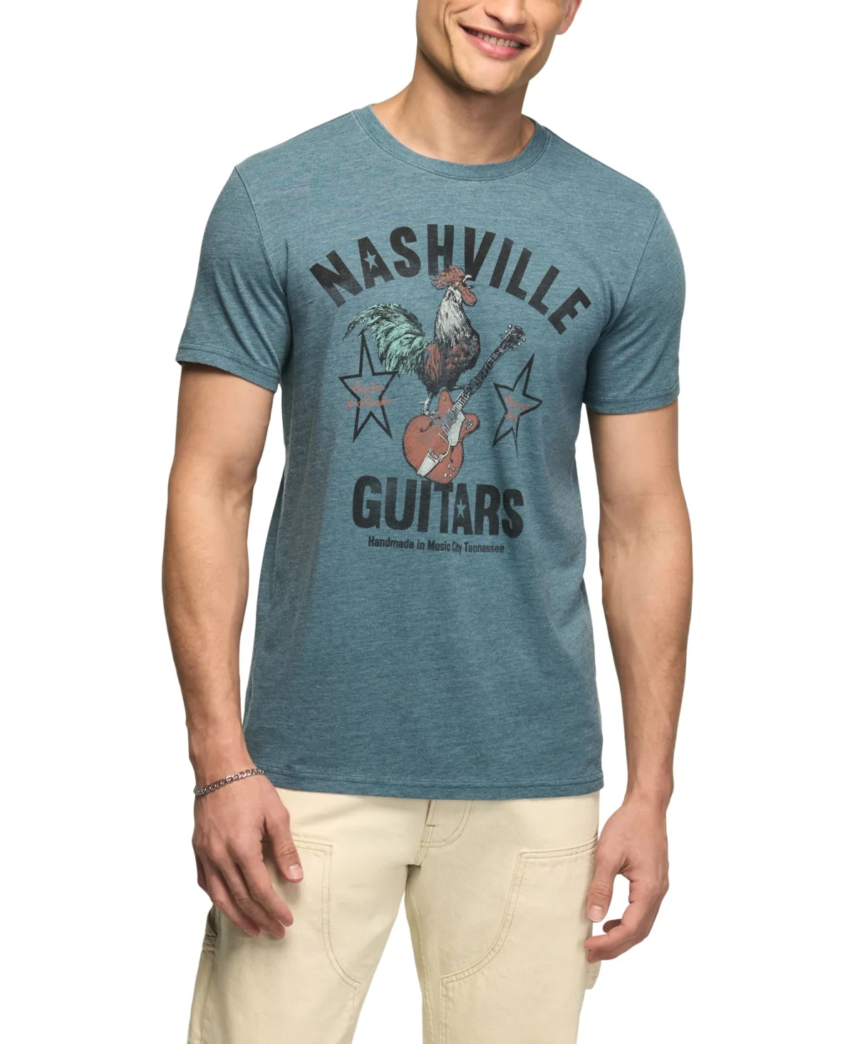 Nashville Guitars Graphic Poly-Cotton Blend Crewneck T-Shirt