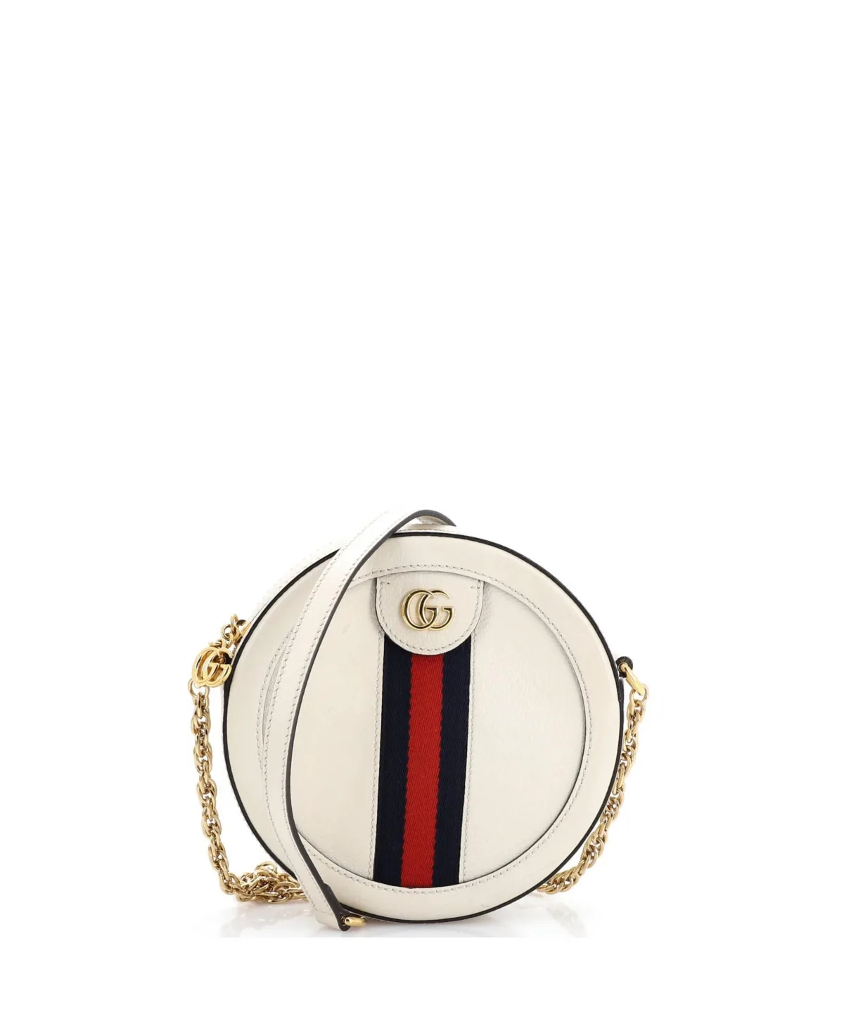 Pre-Owned Mini Ophidia Round Shoulder Bag Leather by Gucci