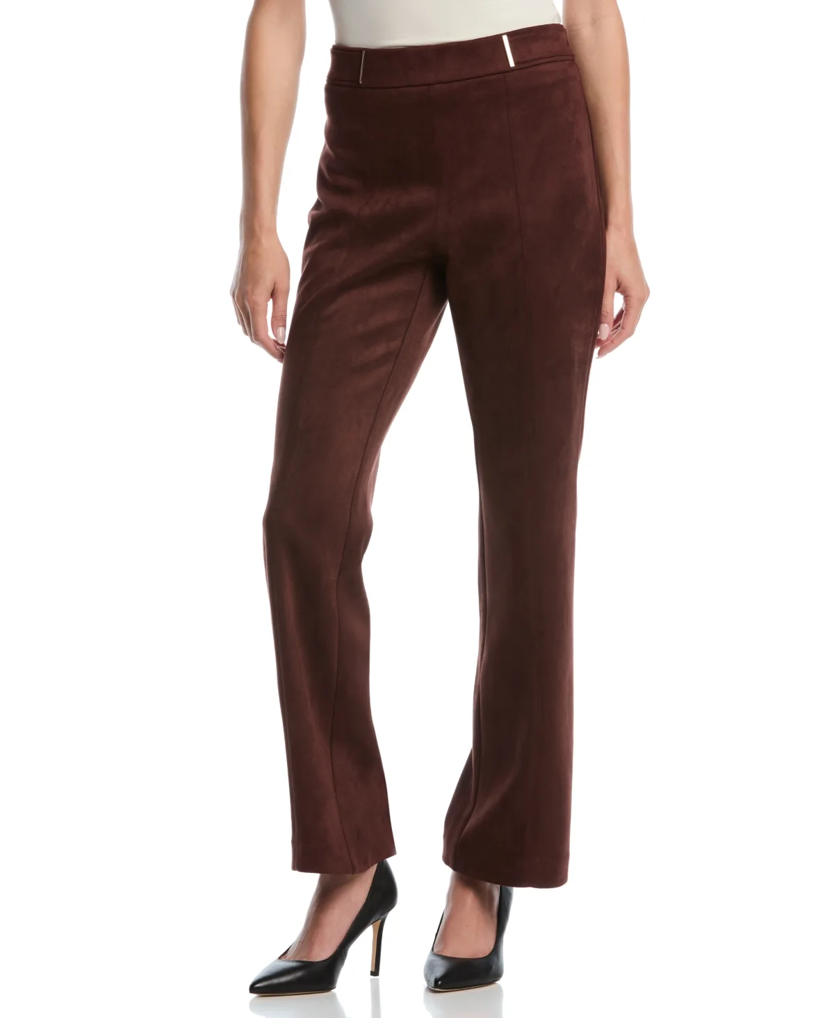 Scuba Suede High-Rise Bootcut Pull-On Pants by Rafaella