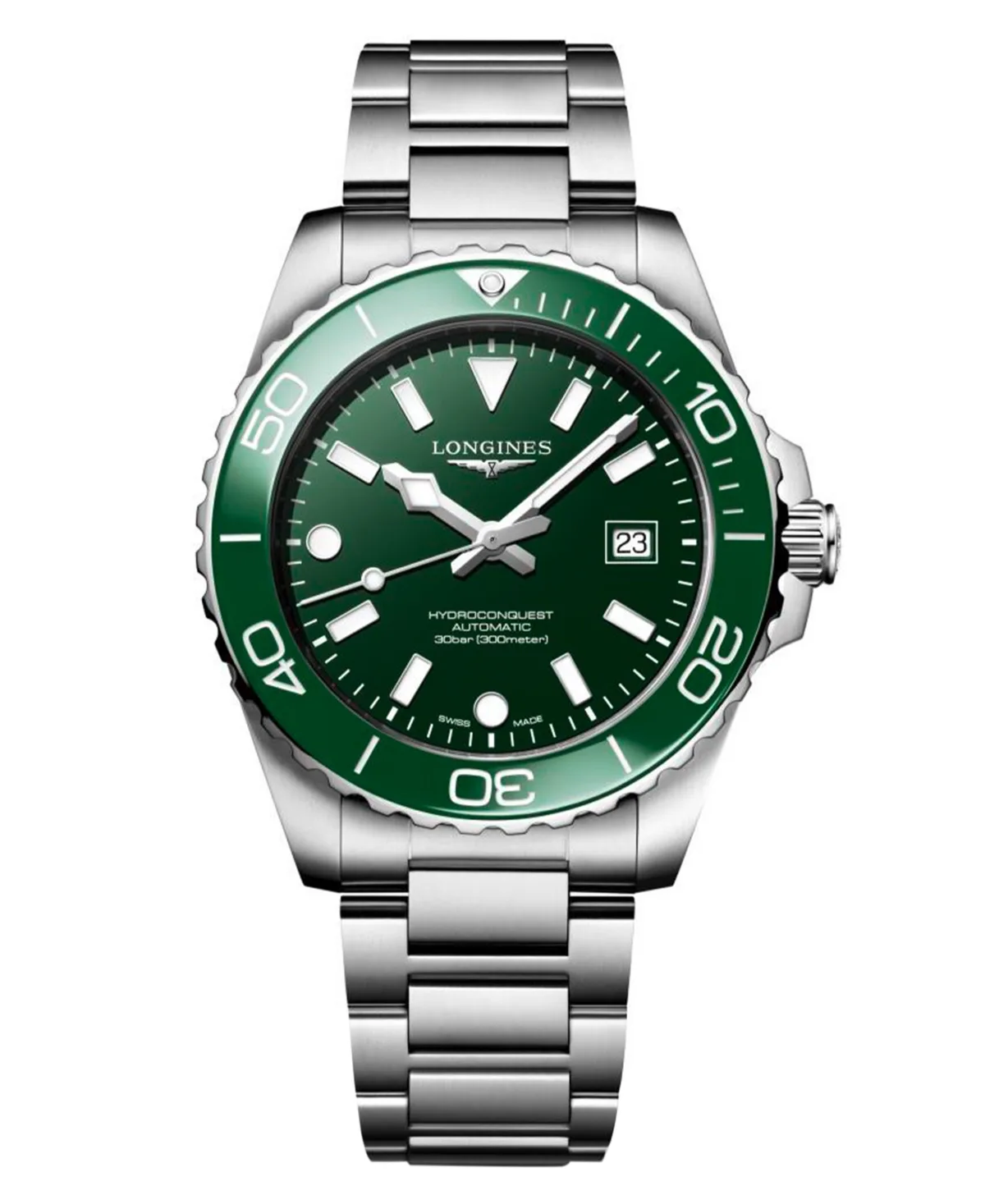 HydroConquest Silver Stainless Steel Bracelet Watch 42mm