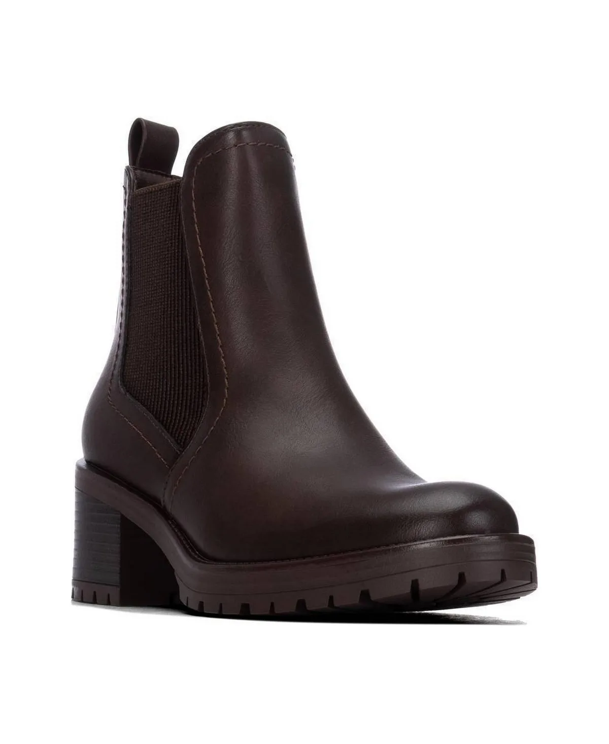 Refresh Block-Heel Zipper Chelsea Booties by Xti