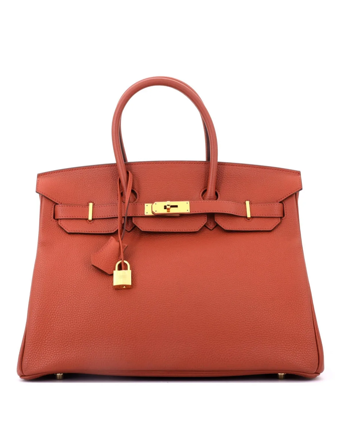 Pre-Owned Hermes Birkin 35 Handbag Brown Togo with Gold Hardware by Hermes
