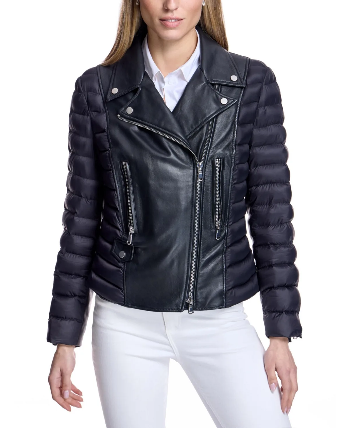 Julia & Stella by Maximilian Leather Puffer Jacket by Julia & Stella by Maximilian