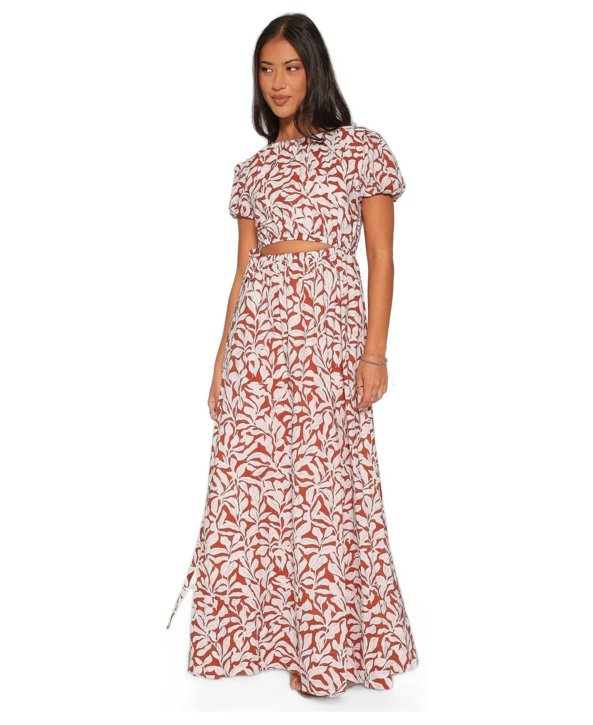 Toria Floral Cut-Out Maxi Dress by Petal and Pup