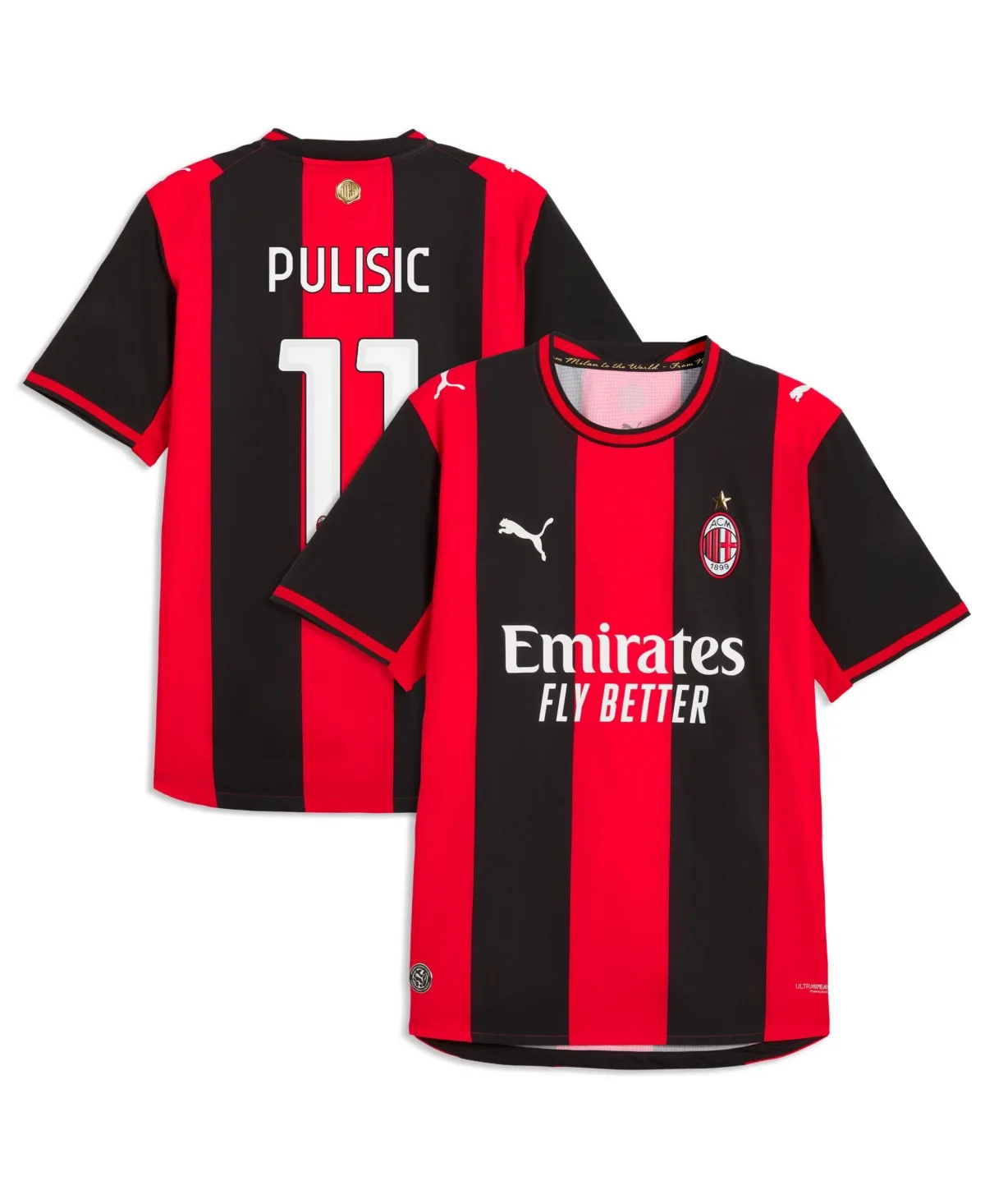 Christian Pulisic Ac Milan 2026/27 Home On-Field Authentic Jersey by PUMA
