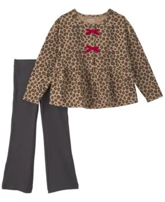 Leopard Print Long Sleeve Top Flare Leg Pants 2 Piece Set by Carter's