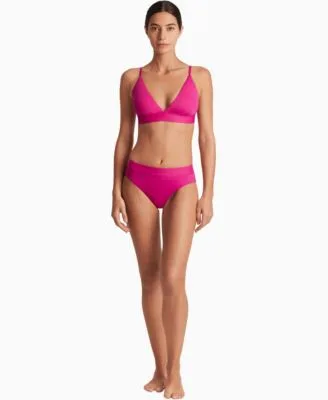 Triangle V Neck Bikini Top Classic Band Hipster Bikini Bottoms by Ralph Lauren