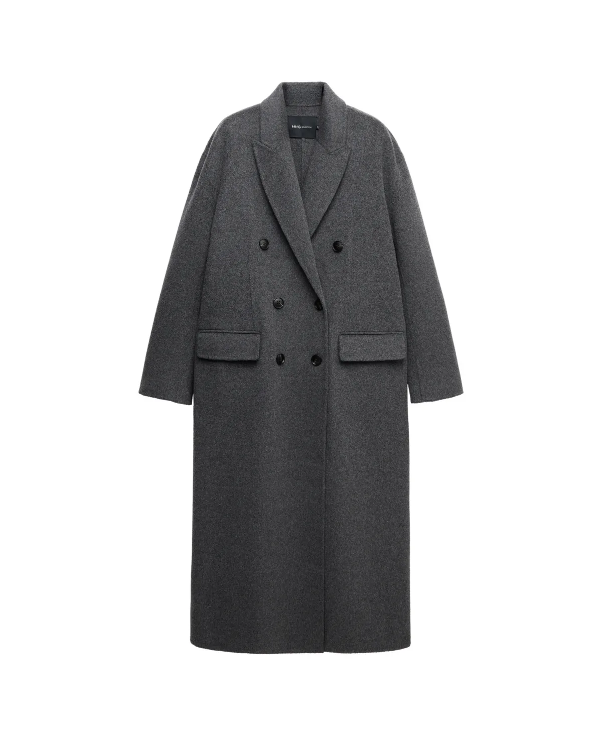 Selection Wool-Cashmere Blend Long Double-Breasted Coat by Mango