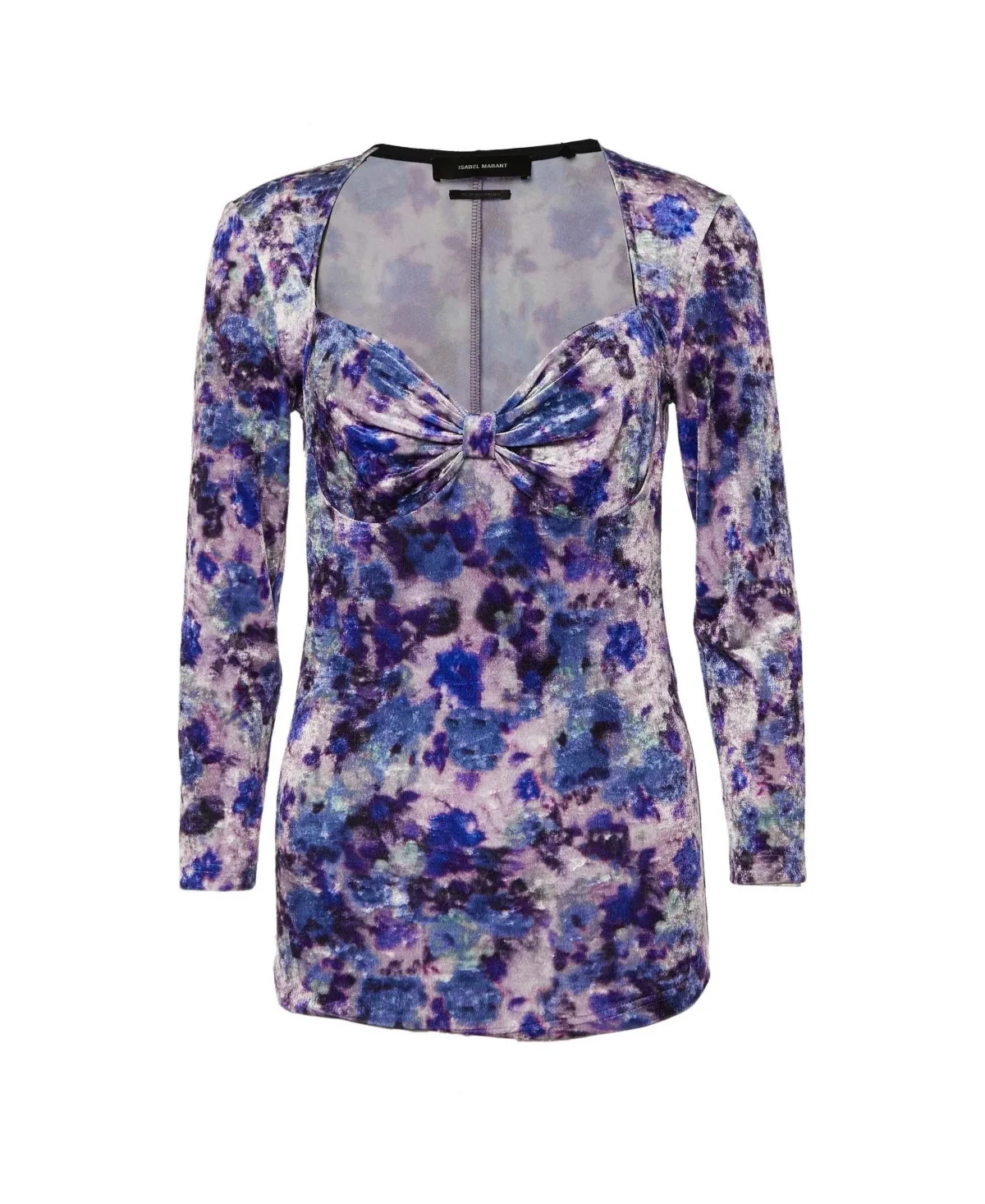Pre-Owned Floral-Print Velvet Sweetheart Top by Isabel Marant