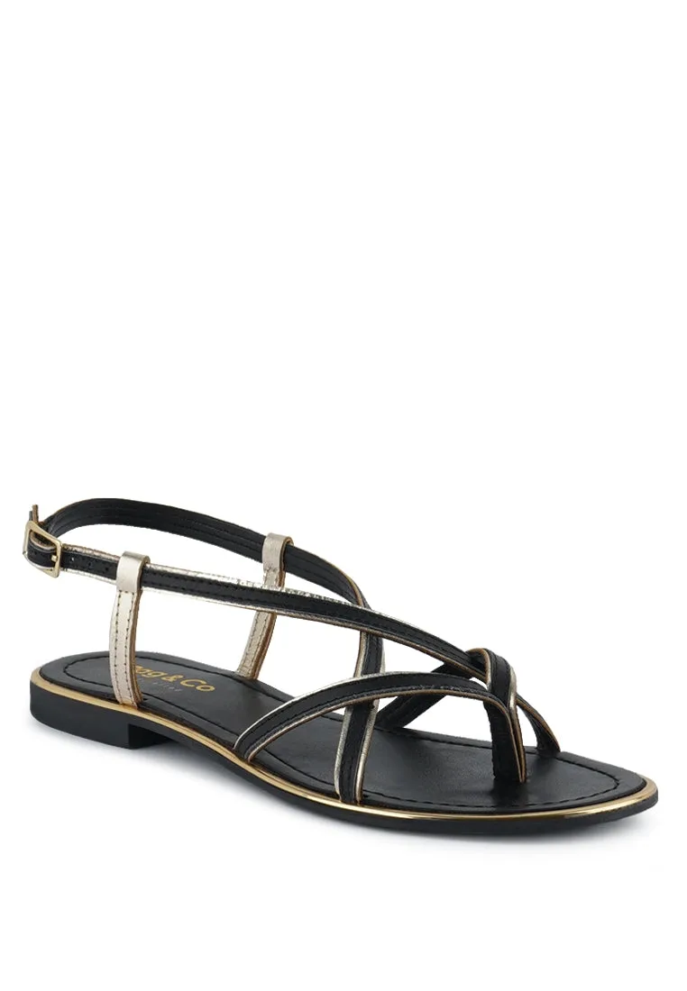Pheobe Strappy Pink Flat Sandals by Rag & Co