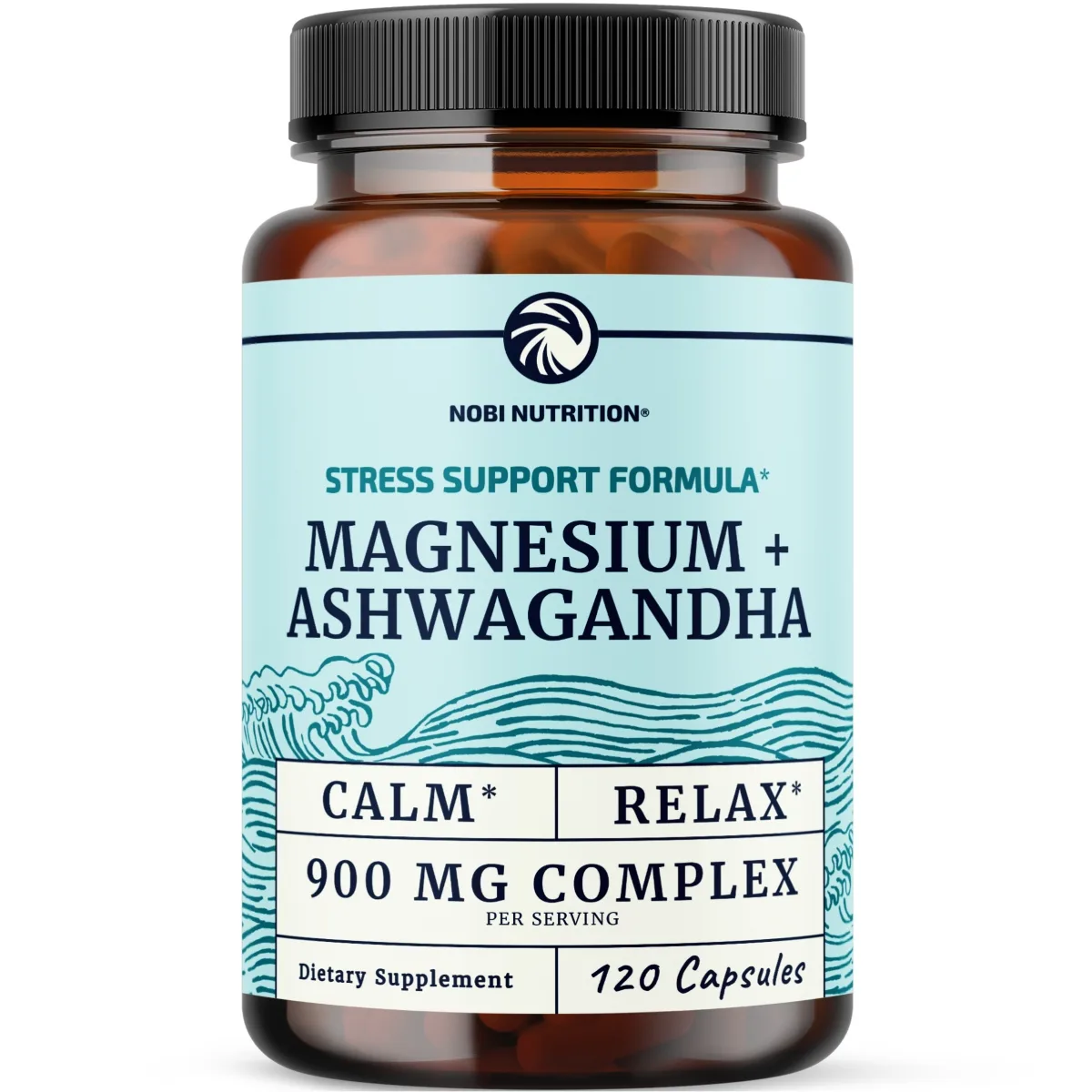 Nobi Nutrition Magnesium and Ashwagandha Capsules 120 Count by Nobi Nutrition
